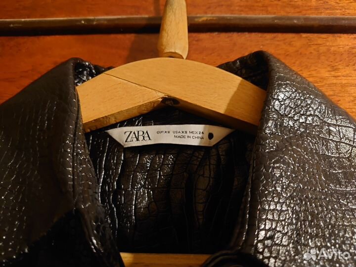 Куртка рубашка Zara кожаная