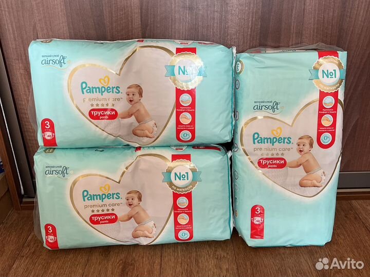 Подгузники трусики Pampers premium care 3, 48шт