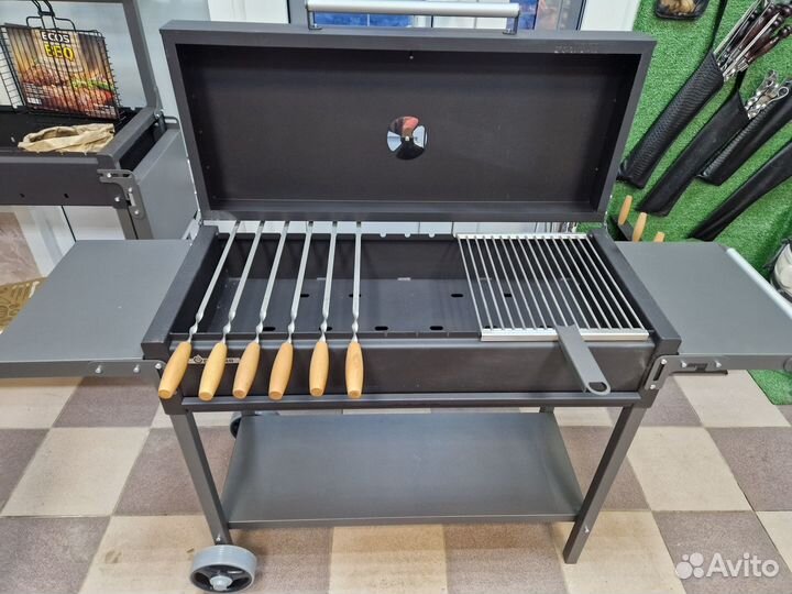 Мангал с подказанником, гриль, чугунный казан