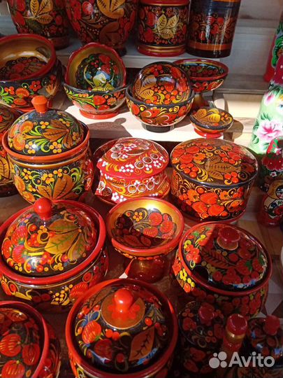 Посуда из дерева хохлома