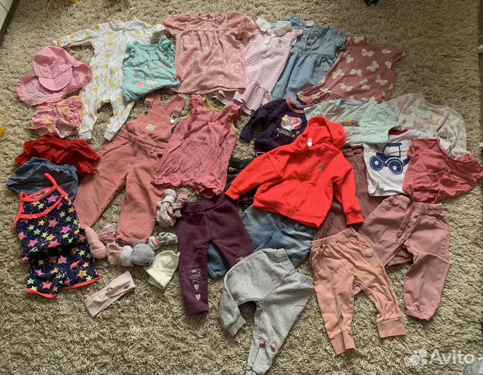 Пакет вещей на девочку 68-74-80