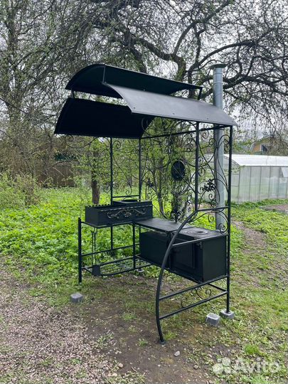 Мангал с печкой под казан