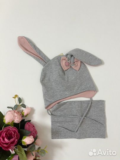 Новый комплект шапка и снуд для девочки 1-2 года