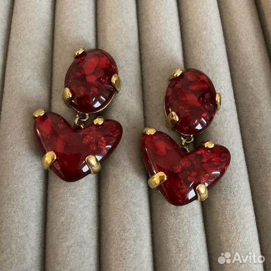 Серьги в стиле Dolce Gabbana смола поталь