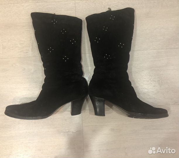 Сапоги зимние натуральная замша, натуральный мех