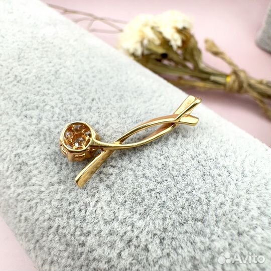 Новый золотой кулон/подвес бриллианты 0,19 585
