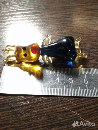 Пятачок фигурка стекло СССР под реставрацию