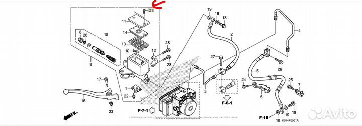 Винт тормозной машинки сцепления honda 93600-04012