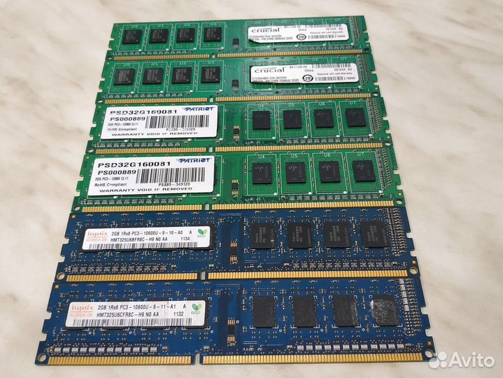 Озу DDR3 2Gb 1333-1600 Mhz