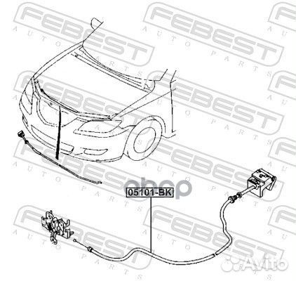 05101-BK тросик привода открывания замка капота