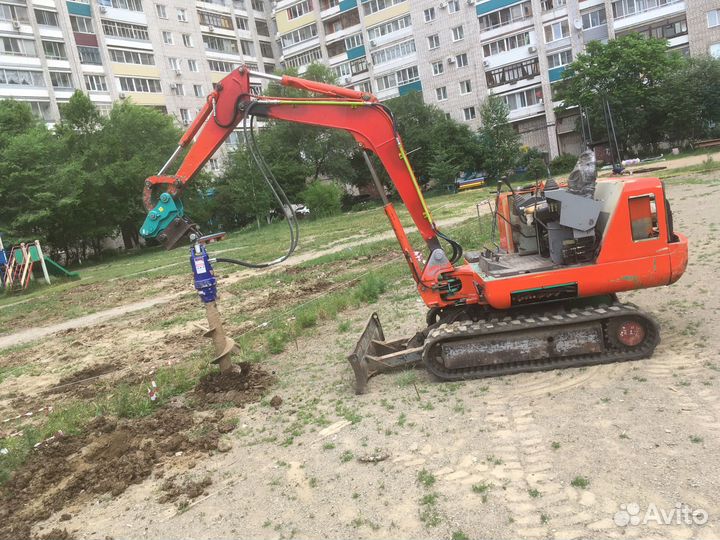 Услуги миниэкскаватора, ямобура