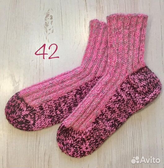 Теплые вязаные шерстяные носки, размер 42-43