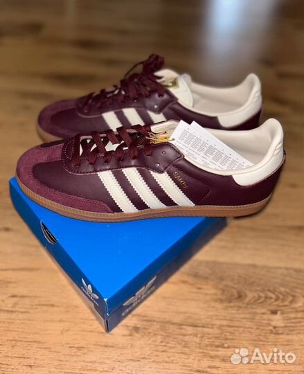 Adidas samba OG maroon gold metallic оригинал