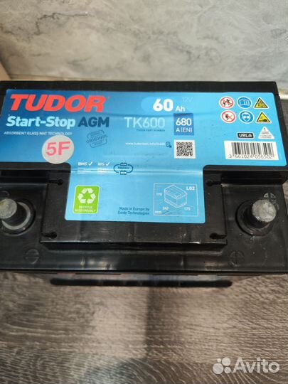 Продам б/у аккумулятор AGM 60a/h