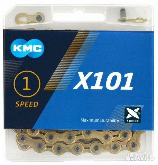 Цепь KMC X101 1 ск. 112L Gold