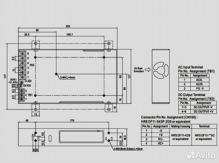Блок питания Mean Well RSP-500-24 (500Вт 24В)