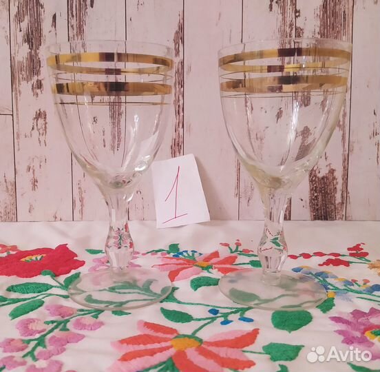 Хрустальные, стеклянные фужеры, рюмки, бокалы СССР