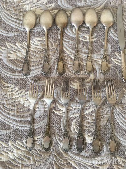 Мельхиоровые вилки ложки ножи СССР