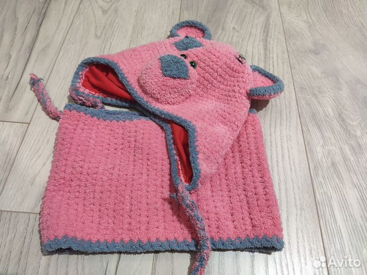 Шапка и снуд для девочки ручной работы 2-4 года