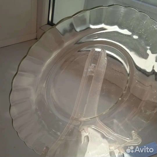 СССР стеклянная суповая тарелка, клеймо,редкость