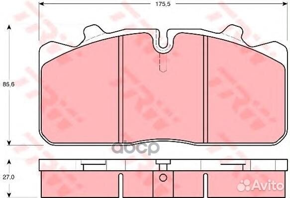 Колодки дисковые 29088 без,175.5x85.6x27 RVI
