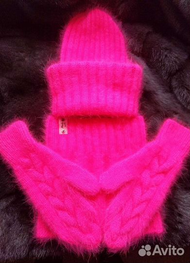 Комплект шапка,варежки,снуд