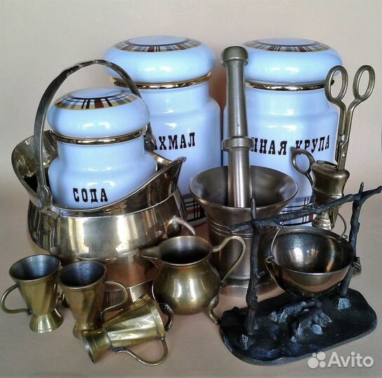 Ступка и советские ножи вилки со звездой 50-е гг