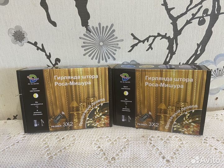 Гирлянда штора Хвойная лапа, Роса