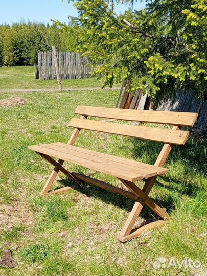 Скамейка садовая из натурального дерева