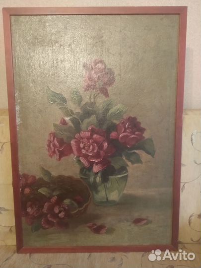 Картины Пионы Цветы Масло Рама Холст