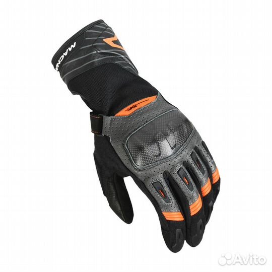 Motorradhandschuhe Macna Tempo Grau-Orange Orange, Grau