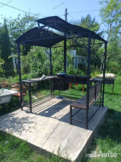Мангал беседка с печью для казана