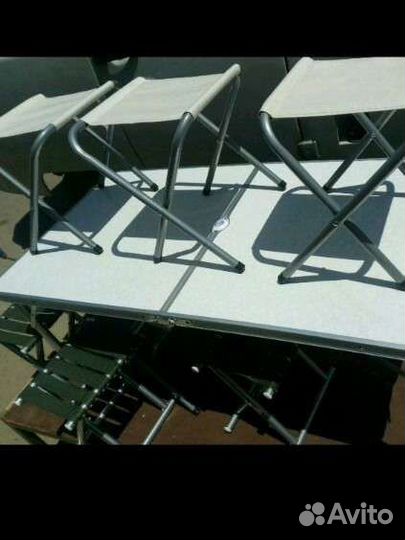 Туристический раскладной стол со стульями 4шт