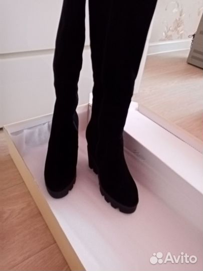 Сапоги новые зимние замшевые