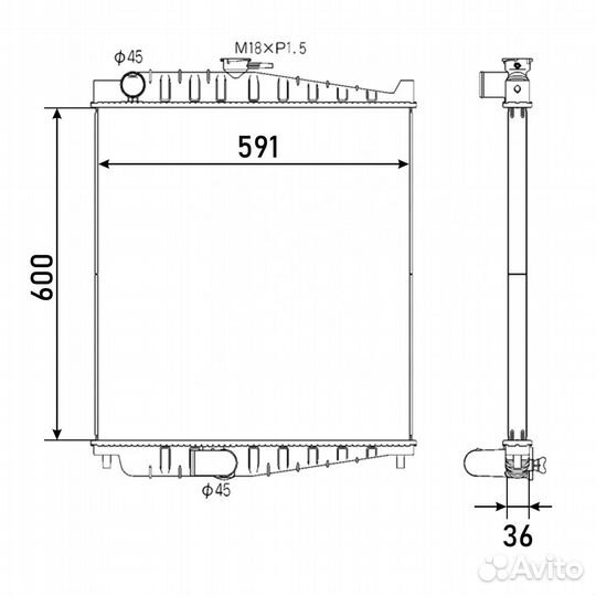 Радиатор nissan diesel condor 99+ NI-0257-36