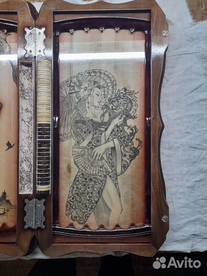 Нарды ручной работы со стеклом