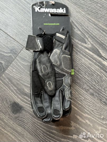 Перчатки кожаные kawasaki asphalt р-р M