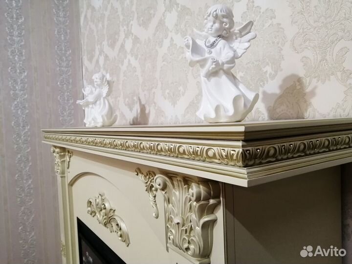 Электрокамин Cold fire Kamelia беж с очагом Sparta