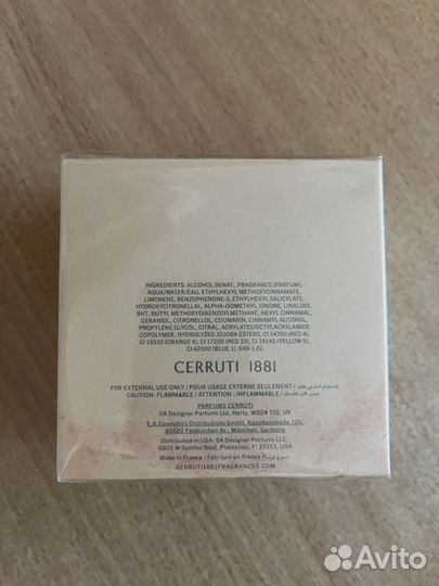 Духи cerruti 1881 новые оригинал