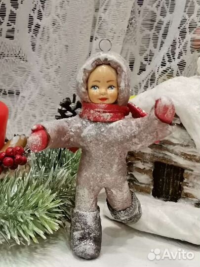 Ватная елочная игрушка