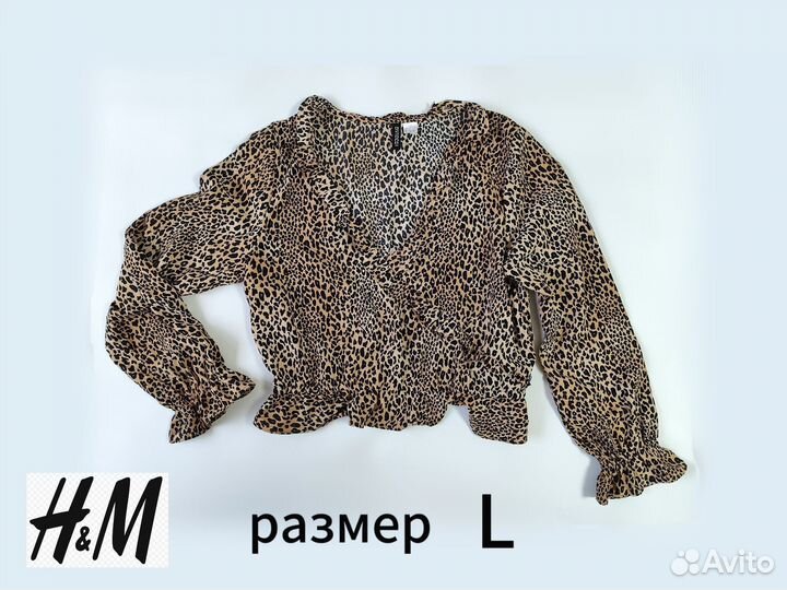 Блуза hm леопард L 48