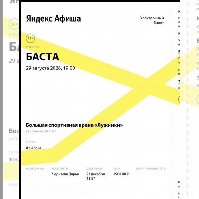 Билет на концерт Басты 29 августа Фан зона