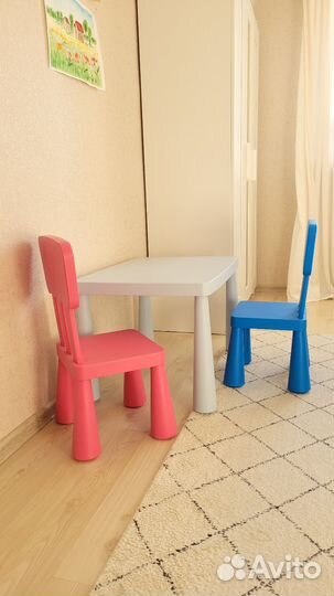 Детский стол и стулья IKEA маммут