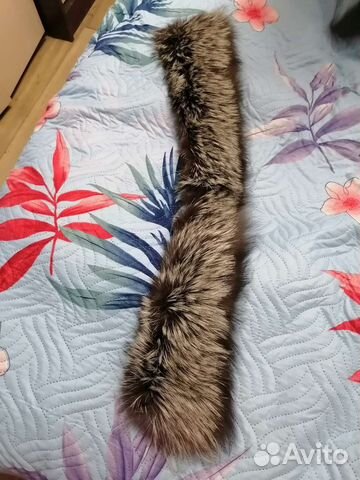 Меховой воротник натуральный мех чернобурки 73 см