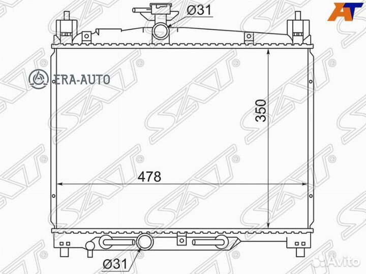 SAT TY000W10-SZ Радиатор Toyota Vitz 99-05 / Echo
