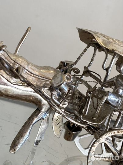 Антикварная фигурка посеребрение, подставка под бу