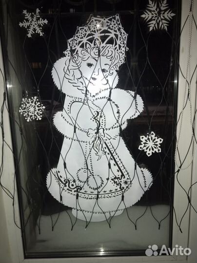 Новогодние украшения на окна (пластик пэт)