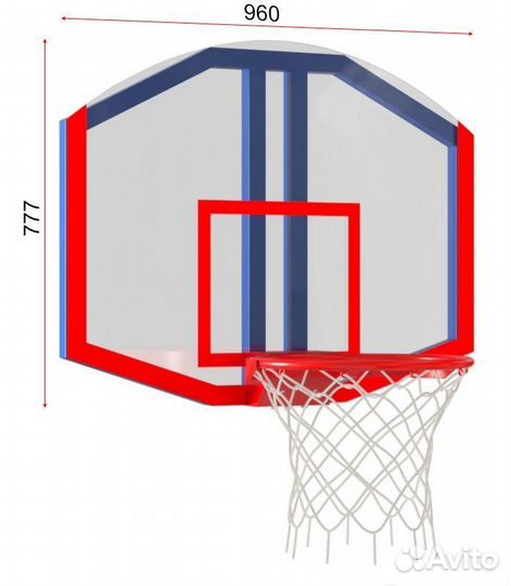 Стритбольный щит из оргстекла с любительским кольцом Pioner A13352