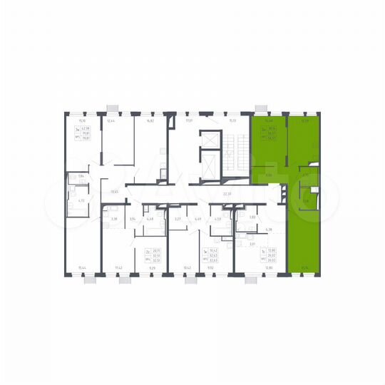 2-к. квартира, 56,6 м², 17/17 эт.