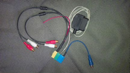 Переходник с mini iso в OBDii(2), тюльпан rca